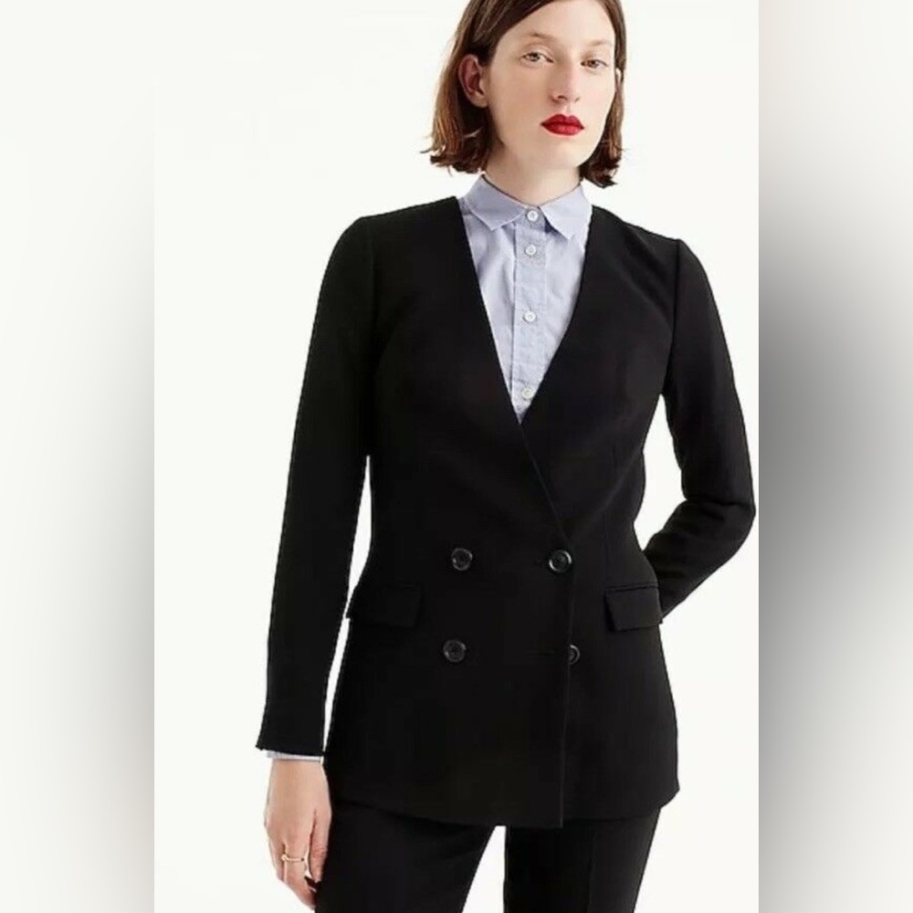 J.Crew Black double‎ breasted blazer size 4